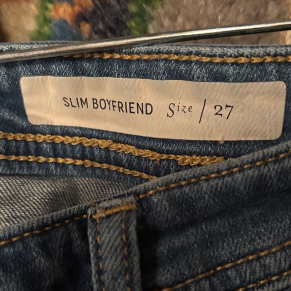 Pilcro & Letterpress Slim Boyfriend Jeans Size 27 Anthropologie Patchwork Knees - Picture 8 of 9
